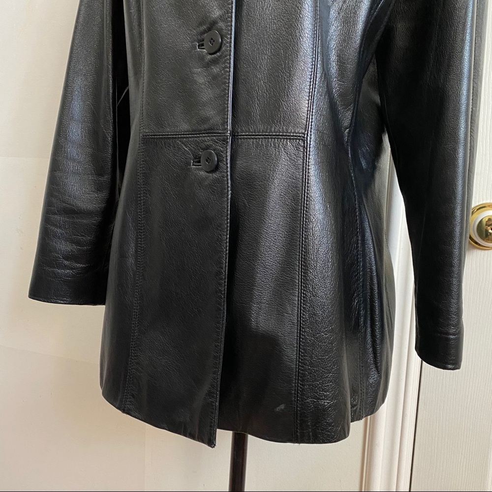 SOLD Vintage Danier Black Leather Blazer Jacket - Picture 5 of 8